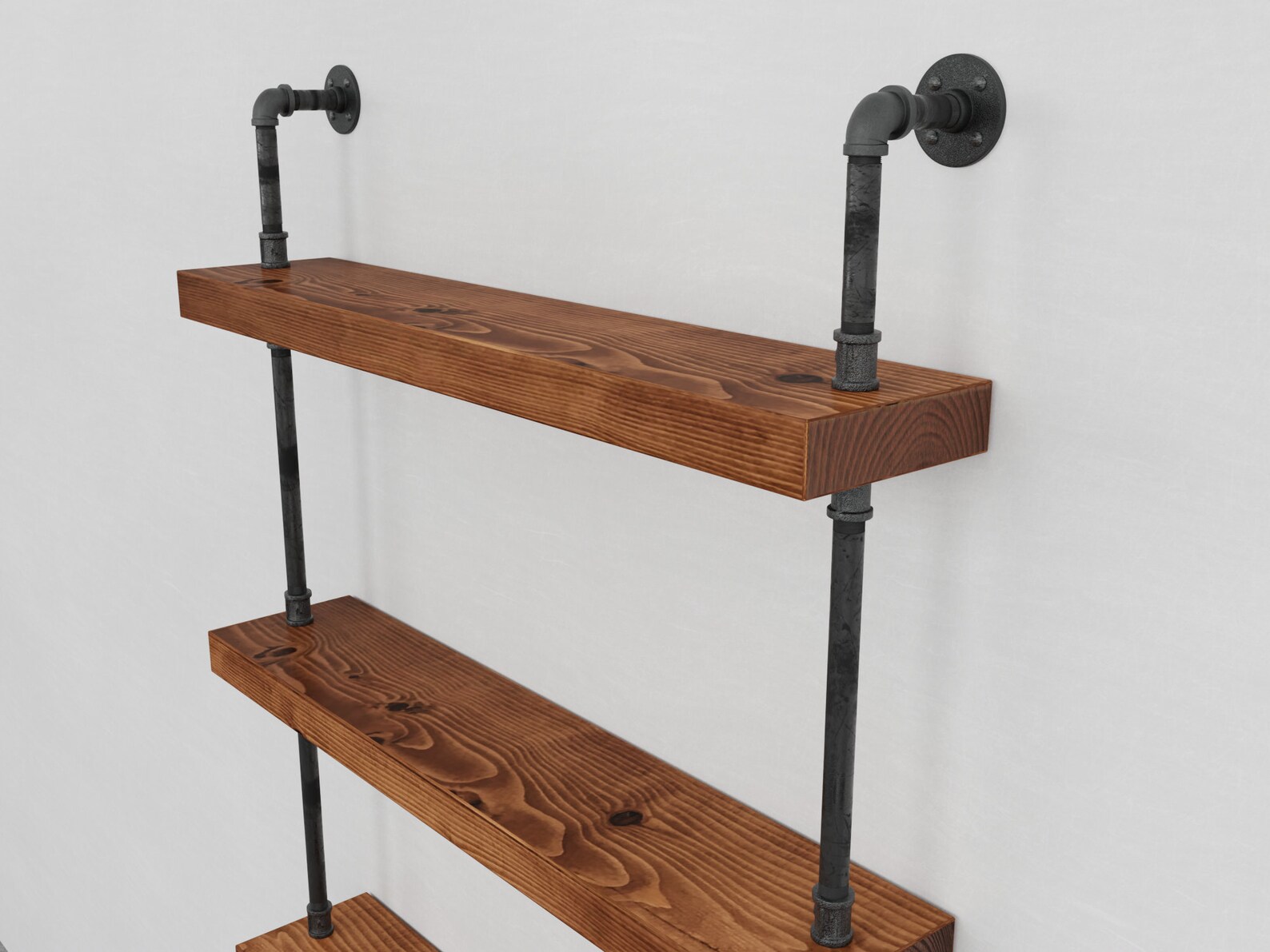 Rustic Industrial Pipe and Wood Shelving Unit Floor to Ceiling Etsy
