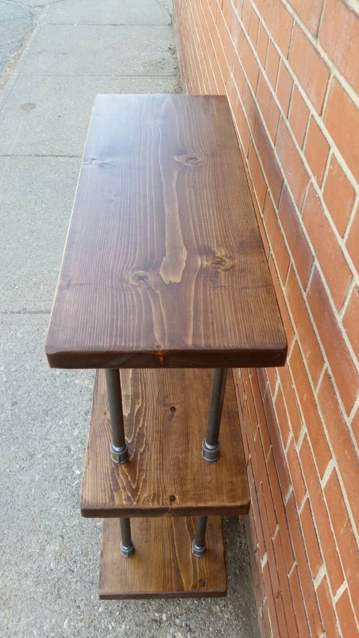 Steel and Wood Bookcase Pipe and Wood Bookshelf Rustic Etsy