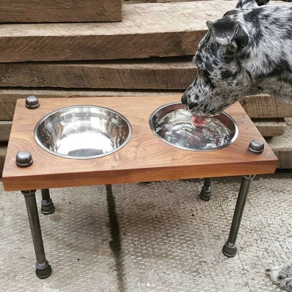 Pipe Dog Bowl Stand Etsy