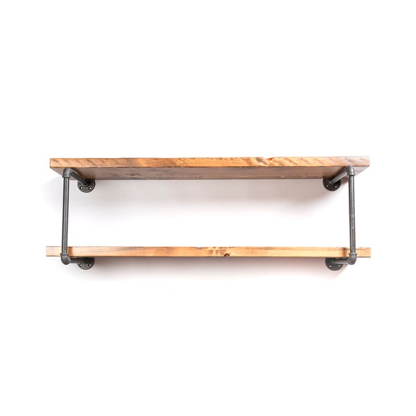 Rustic industrial TV stand || pipe wall shelf || entertainment console