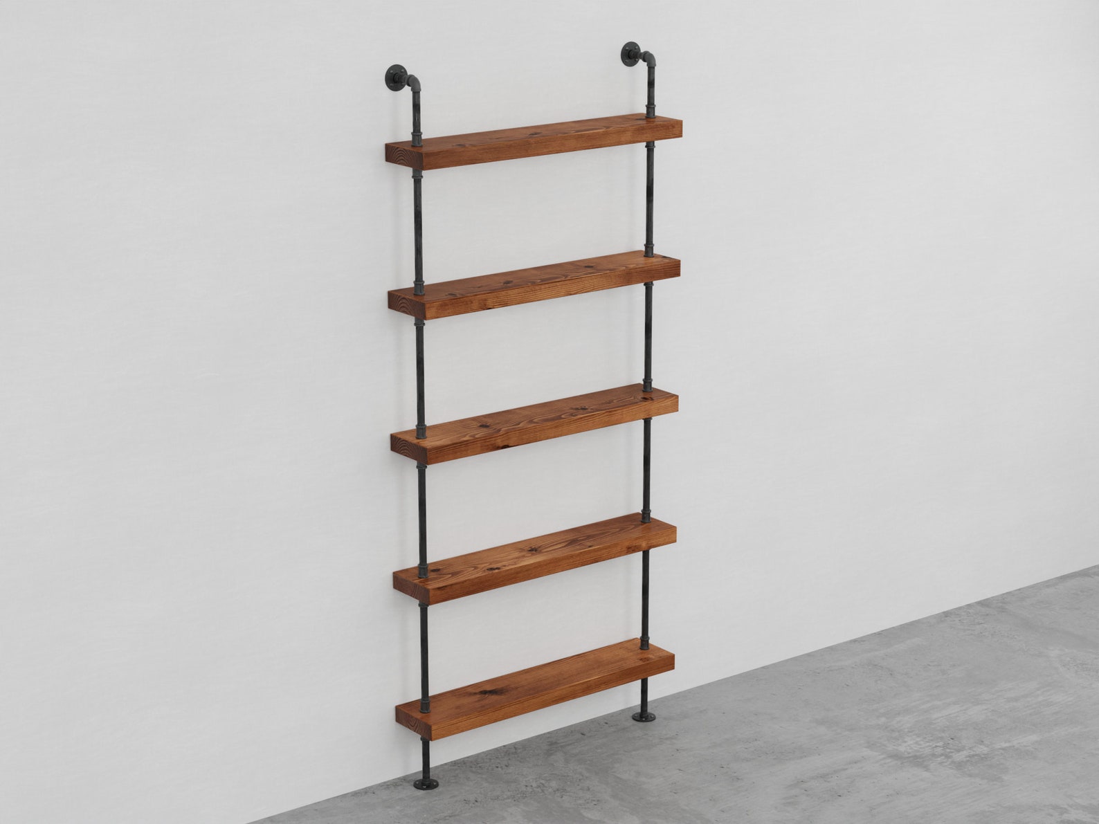 Rustic Industrial Pipe and Wood Shelving Unit Floor to Ceiling Etsy