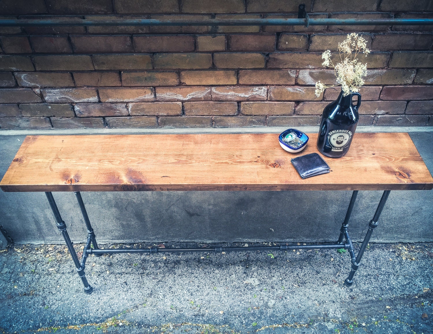 Wood and Pipe Console Table Rustic Console Table Etsy Canada