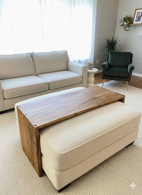Ottoman sled || ottoman coffee table tray || FREE SHIPPING || coffee table tray || over ottoman coffee table || floor hight ottoman cover