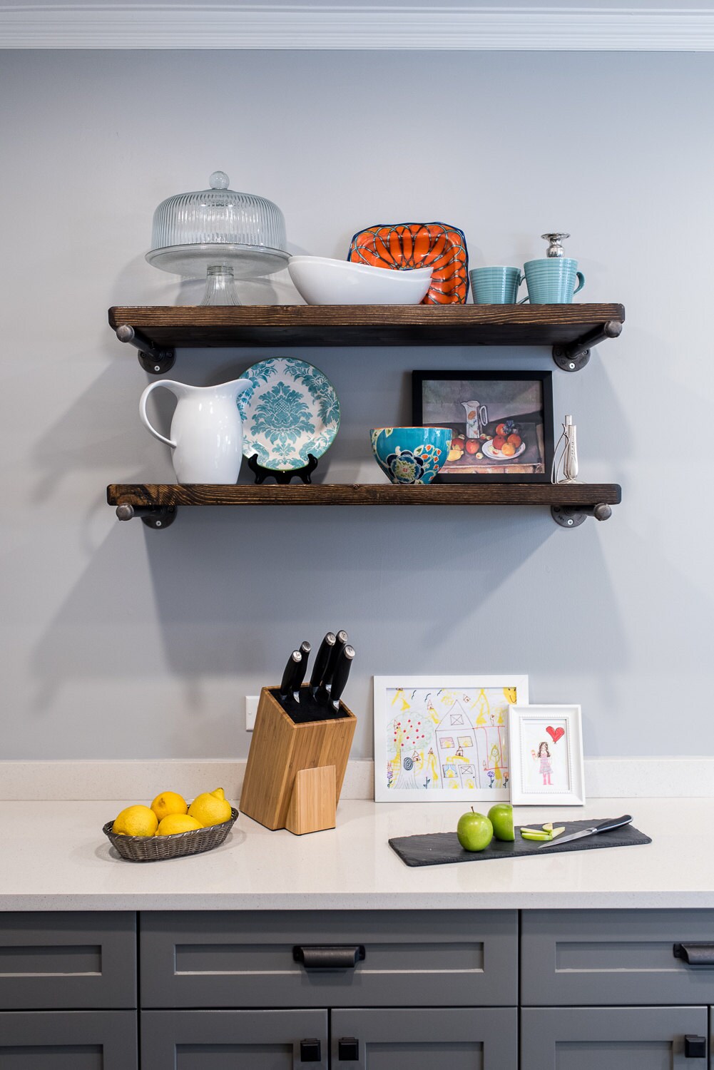 Rustic wood shelves with industrial pipe mount pipe wood Etsy