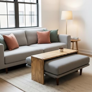 Ottoman sled || ottoman coffee table tray || FREE SHIPPING || coffee table tray || over ottoman coffee table || floor hight ottoman cover image 5