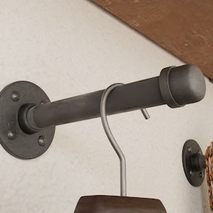 FREE SHIPPING Industrial pipe clothing hook || metal clothing rack || closet organization || Industrial wall mounted clothes rack