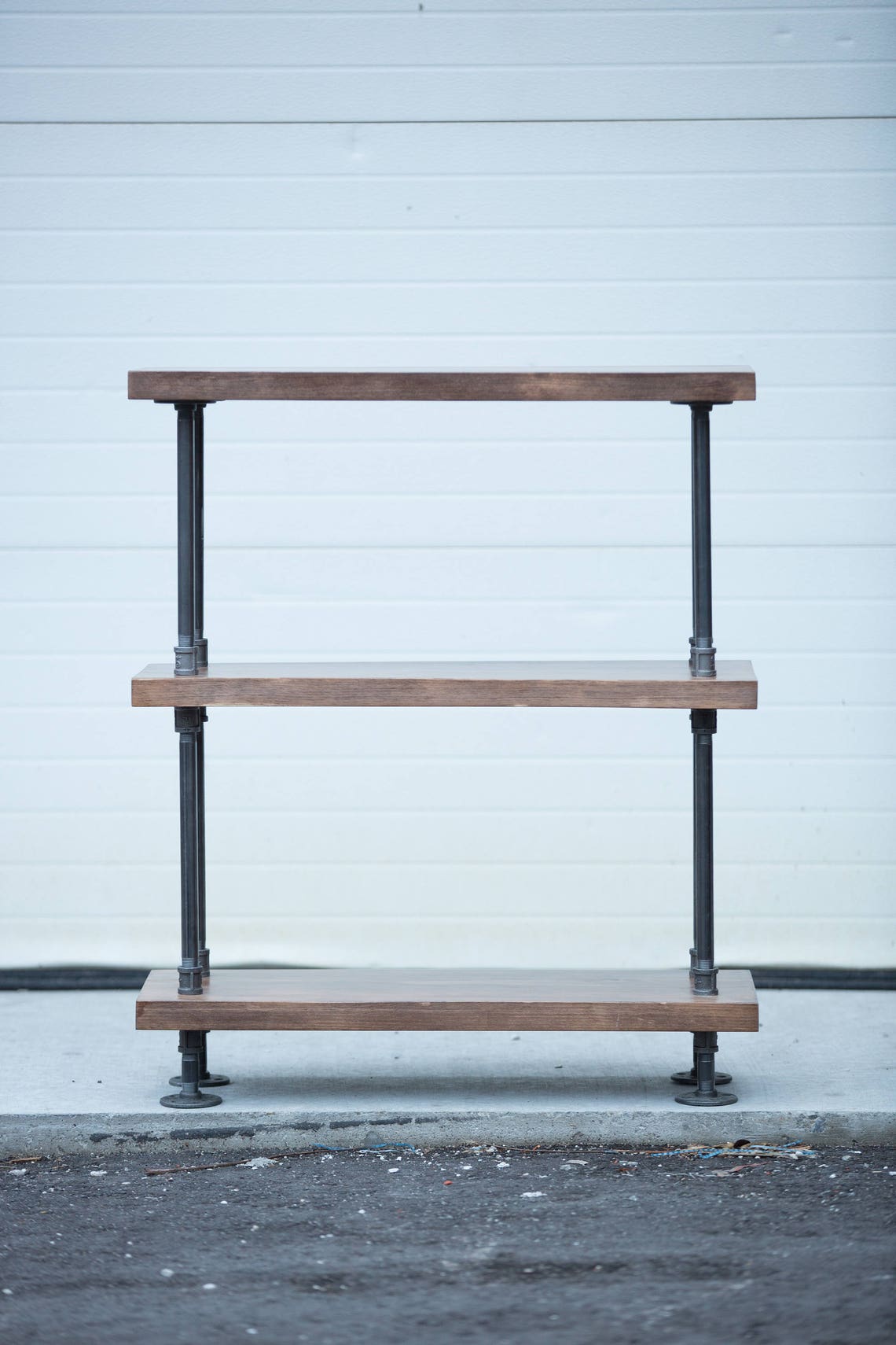 Steel and Wood Bookcase Pipe and Wood Bookshelf Rustic Etsy