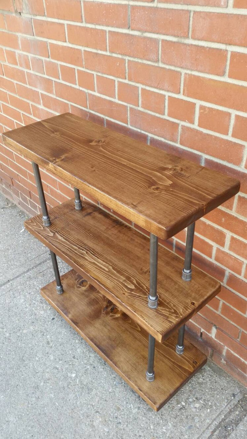 Steel and Wood Bookcase Pipe and Wood Bookshelf Rustic Etsy