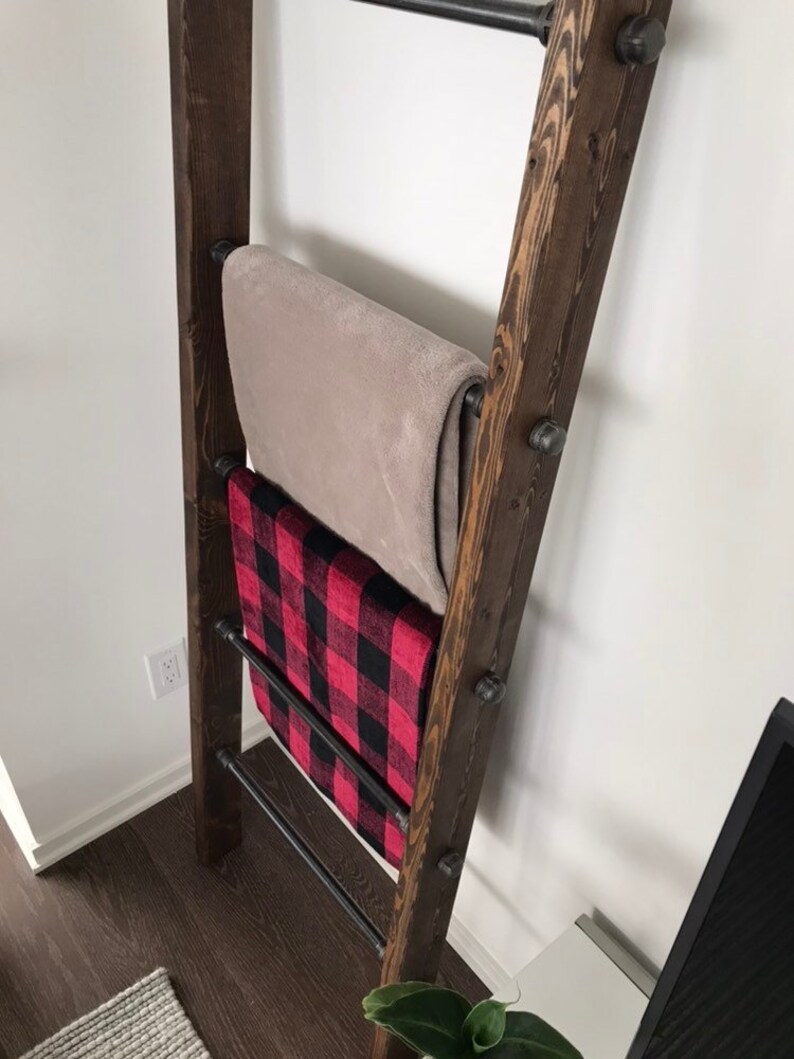 FREE SHIPPING Extra WIDE Steel Pipe and Wood Blanket Ladder Etsy Canada