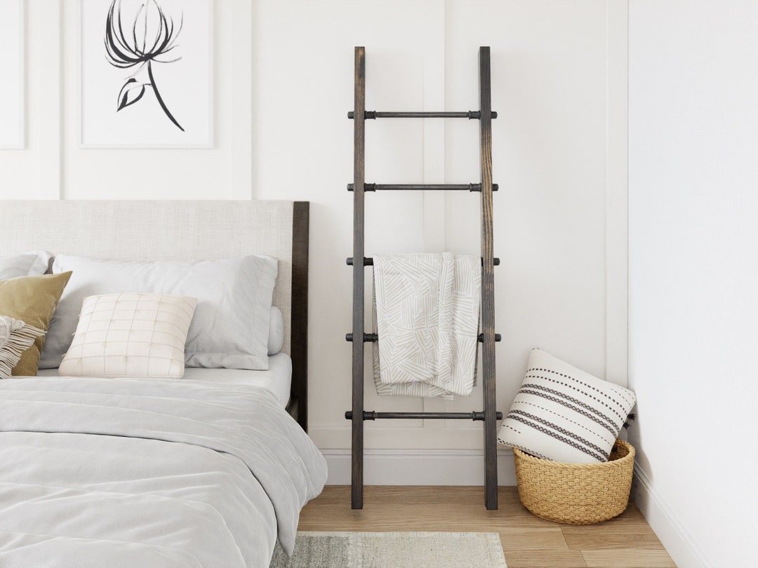 FREE SHIPPING Industrial Pipe and Wood Blanket Ladder