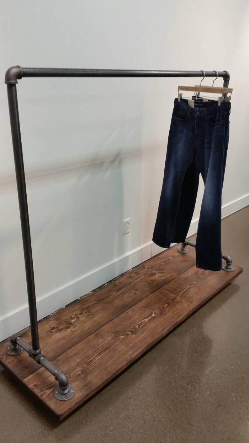 Rustic Industrial Pipe and Wood Clothing Rack Rustic Etsy