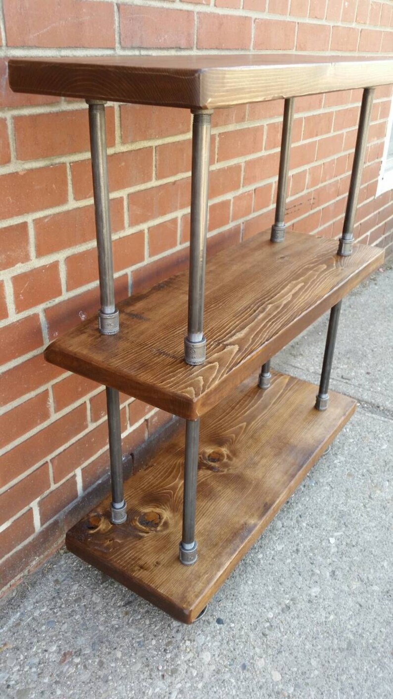 Steel and Wood Bookcase Pipe and Wood Bookshelf Rustic Etsy
