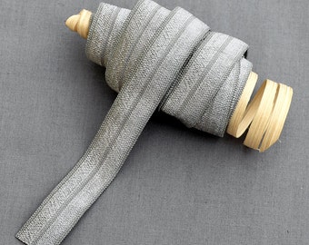 5 Yards Grey 5/8 Fold Over Elastic Shiny Foldover Elastic Cord Elastic Headband Elastic Lace FOE DIY EL017