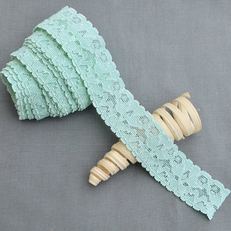 Sea Green & Golden Color Braided Lace - ( 5mtr )