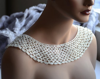Pearl Rhinestone Beaded Collar Trim Appliqué Cotton Collar Bridal Wedding Necklace Jewelry or more LA038