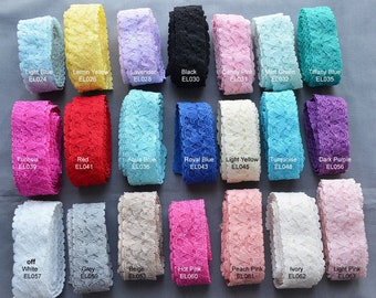10 Yards Elastic Lace 1" Stretch Lace for Making Cotton Masks Face Covering Cloth Stretch Lace Trim Headband Bridal Garter EL997
