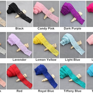 10 Yards Elastic Lace 1.5" Stretch Lace for making cotton masks face covering cloth Trim Elastic Headband  Garter DIY EL998