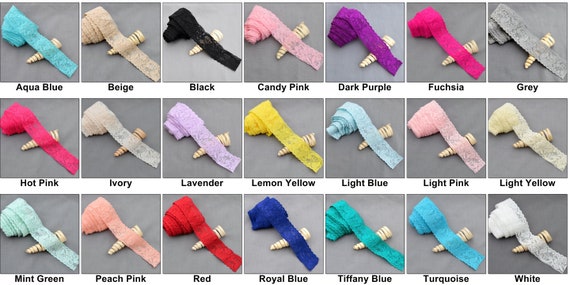 10 Yards Elastic Lace 1.5" Stretch Lace for making cotton masks face covering cloth Trim Elastic Headband  Garter DIY EL998