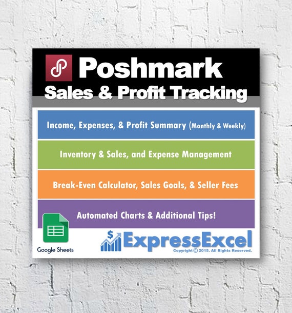 poshmark sales profit tracking break even calculator google spreadsheet mac pc digital download poshmark tracking