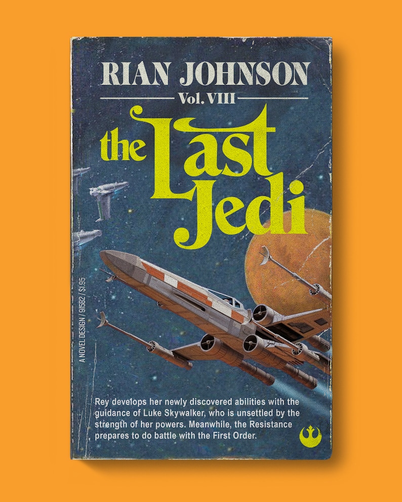 The Last Jedi Art Print, Vintage Book Art, Star Wars, X Wing Fighter