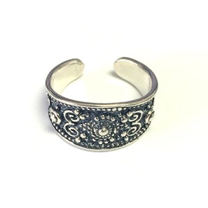 Sterling Silver Byzantine Adjustable Band Ring