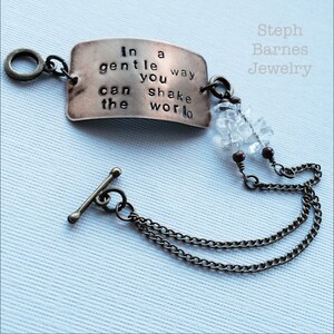 Gandhi bracelet in bronze with quartz detail