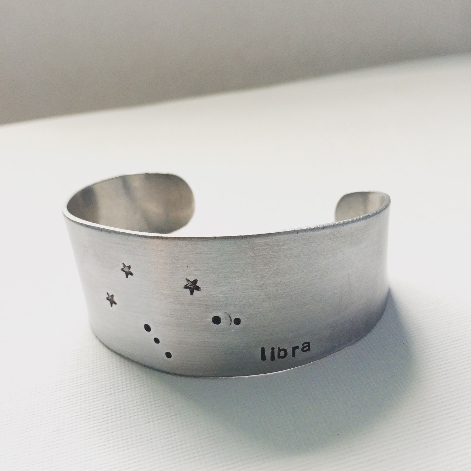 Zodiac Cuff Bracelet in Aluminum. Silver Tone Cuff. Metal Etsy