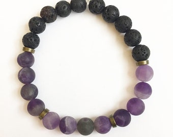 Amethyst diffuser bracelet, lava stone bracelet. Essential oil bracelet. Purple bracelet. Aromatherapy products.