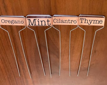 Custom Copper Herb Garden Markers – Personalized Typewriter Font Plant Stakes