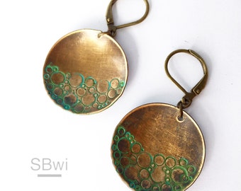 Verdigris earrings in bronze