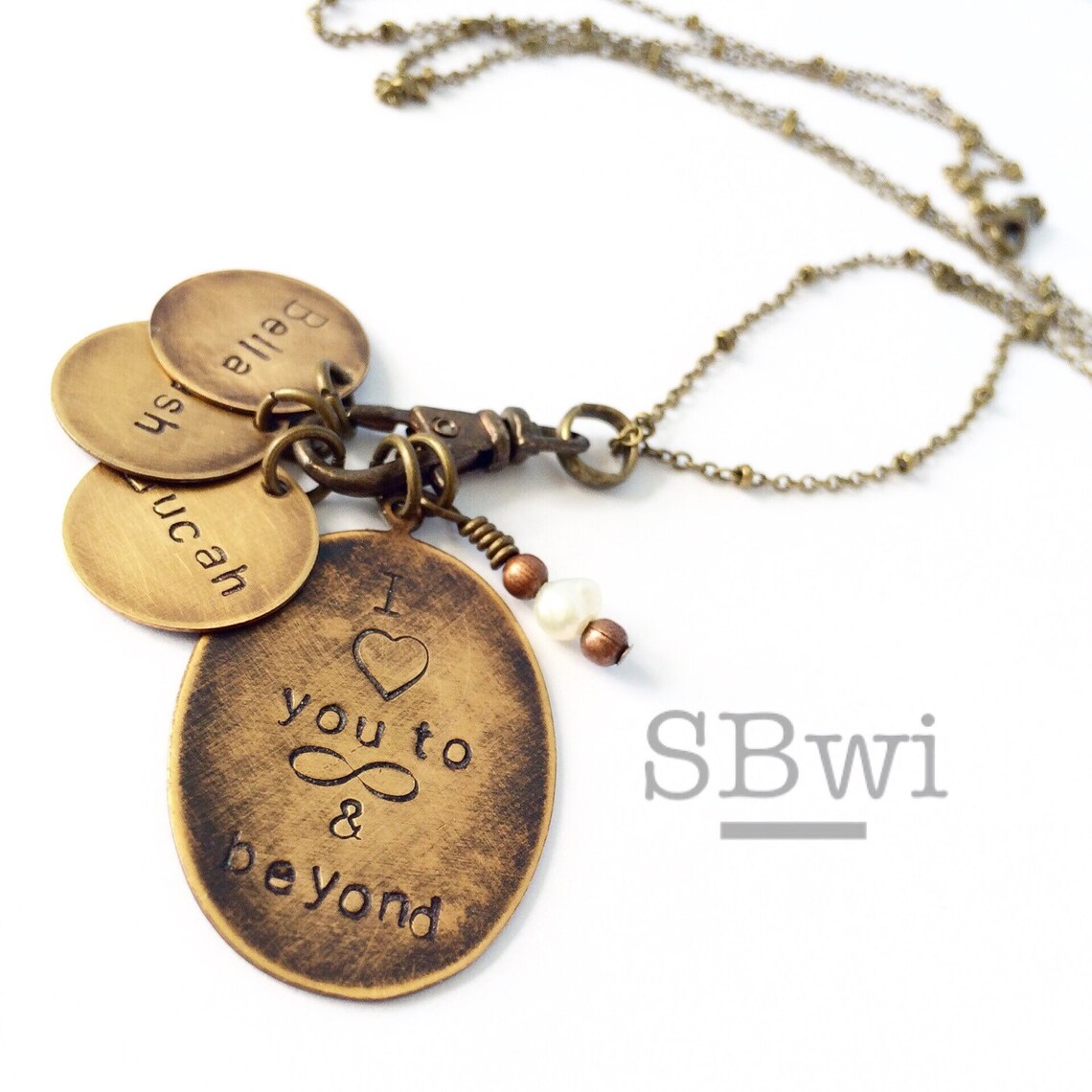 Love you to infinity and beyond necklace with initial