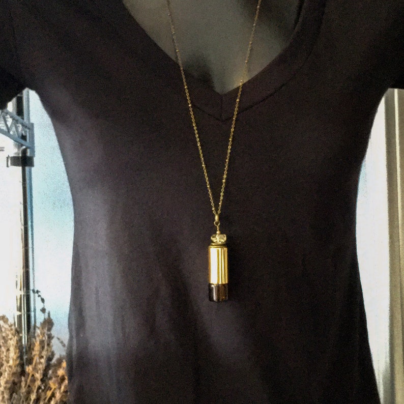 Gold bottle necklace. Citrine necklace Aromatherapy Rollerball necklace Essential oil jewelry Diffuser necklace
