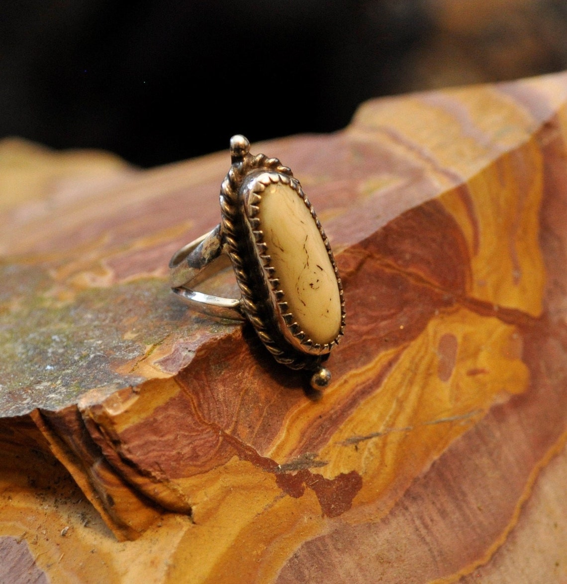 Solid .925 Sterling White Buffalo Ring / Howlite Gemstone Etsy