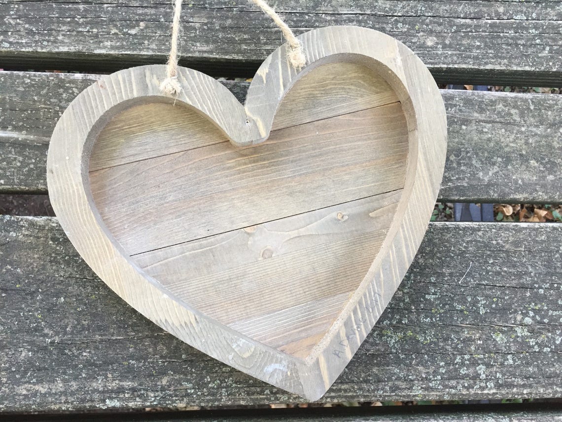 Handmade Wood Heart Wall hanging Rustic Wood Decor Etsy