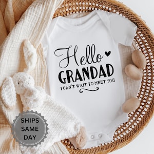 Grandad Baby Announcement Vest Onesie | Pregnancy Reveal Announce Baby To Parents Grandparents | Grandad To Be Gift Bodysuit Surprise