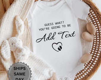 Spersonalizowany prezent dla dziadków z informacją o ciąży | Kamizelka niemowlęca Reveal Baby Grow Vest