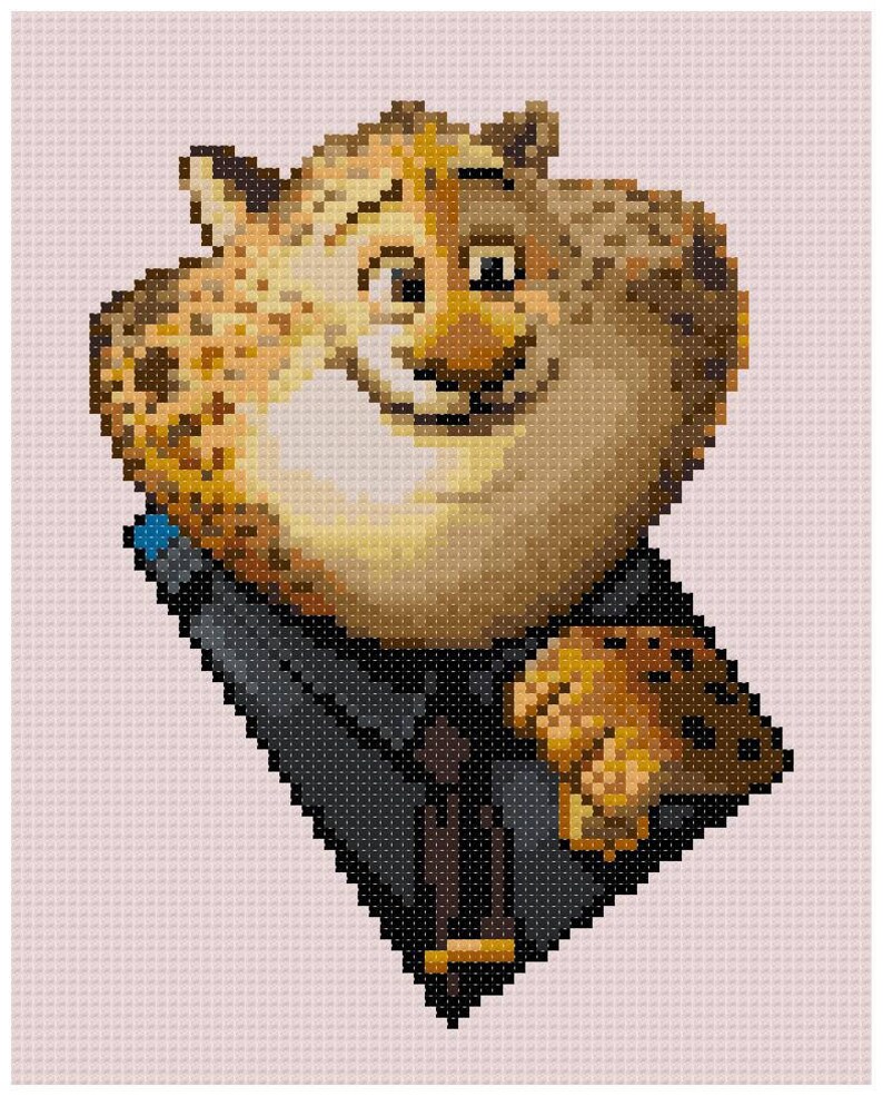 PDF Cross Stitch pattern 0061.Clawhauser Zootopia INSTANT DOWNLOAD image 4