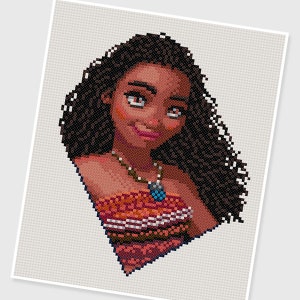 PDF Cross Stitch pattern - 0077.Moana - INSTANT DOWNLOAD