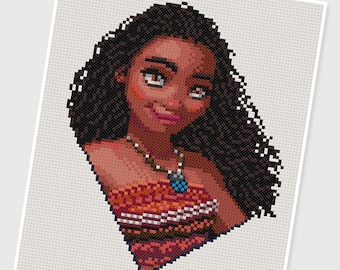 PDF Cross Stitch pattern - 0077.Moana - INSTANT DOWNLOAD