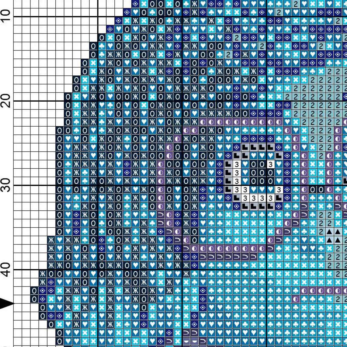 Sadness Pattern PDF Cross Stitch Pattern - 0038.sadness ( Inside Out ) - INSTANT ...