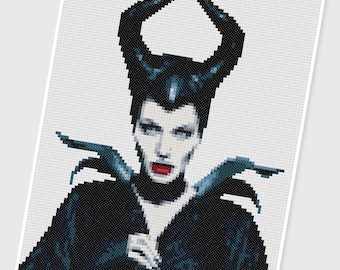 PDF Cross Stitch pattern - 0006.Maleficent - INSTANT DOWNLOAD