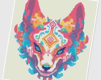 PDF Cross Stitch pattern - 0260 : Miraculous Fox - INSTANT DOWNLOAD