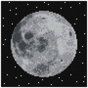PDF Cross Stitch pattern - 0063.Moon (gray) - INSTANT DOWNLOAD