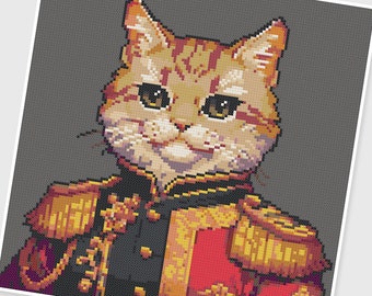 PDF Cross Stitch pattern - PX001.Duchy Cat - INSTANT DOWNLOAD