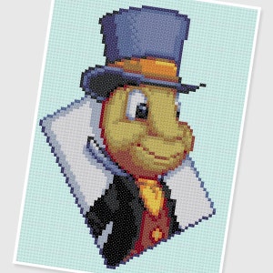 PDF Cross Stitch pattern - 0246.Jiminy Cricket ( Pinocchio ) - INSTANT DOWNLOAD