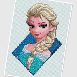 PDF Cross Stitch pattern - 0300.Elsa (Frozen) - INSTANT DOWNLOAD