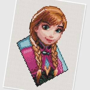 PDF Cross Stitch pattern - 0213.Princess Anna (Frozen) - INSTANT DOWNLOAD