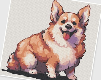 PDF Cross Stitch pattern - PX003.Welsh Corgi - INSTANT DOWNLOAD