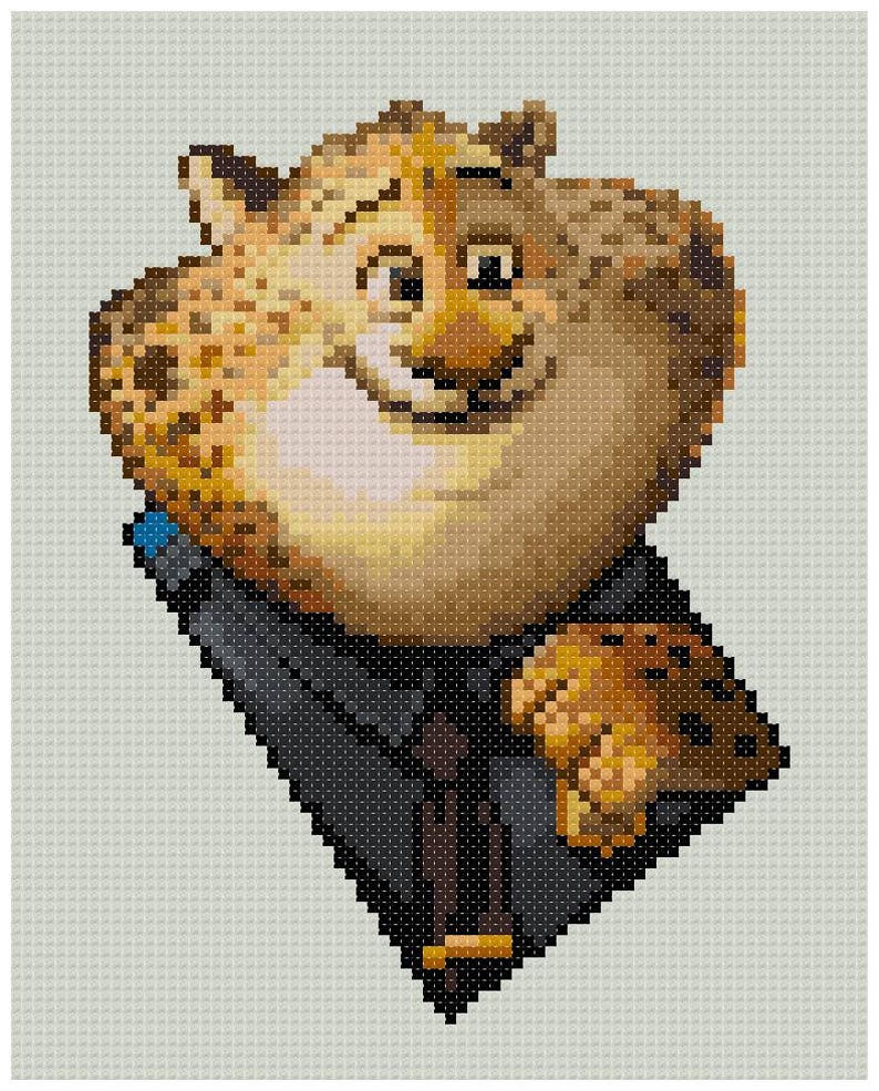 PDF Cross Stitch pattern 0061.Clawhauser Zootopia INSTANT DOWNLOAD image 2