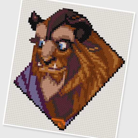 PDF Cross Stitch Pattern - 0023.beast ( Beauty and the Beast